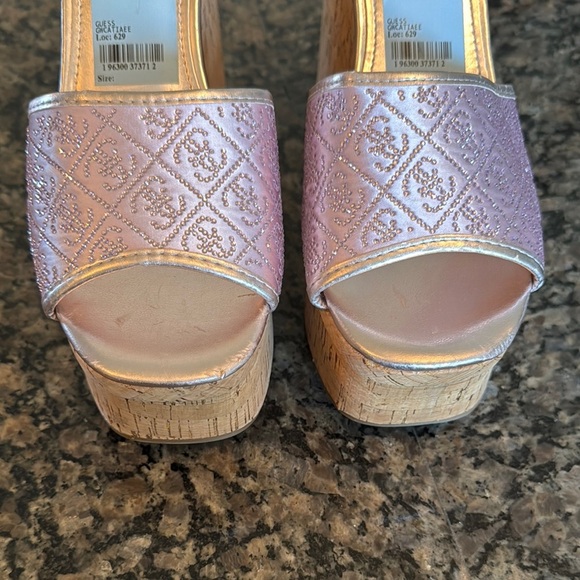 Guess Pink cork Wedge Sandals NWT - Picture 6 of 13